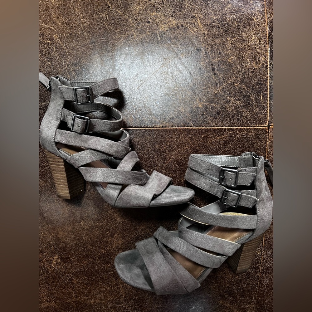 Tan faux suede shoes